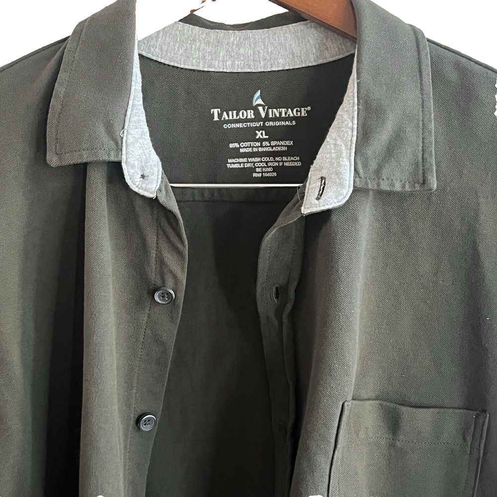 Tailor Vintage Connecticut Originals‎ Button Down Green Shirt Men's Size M
